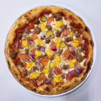 NEW ! Crazy Burger Pizza 1490 g PIZZA PARTY 50 cm (REȚETĂ NOUĂ) la Rexo LunchBox TEST din Târgu Mureş