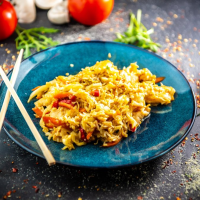 Curry Garlic Fried Rice Box 400 g SPICE OF ASIA la Rexo LunchBox TEST din Târgu Mureş